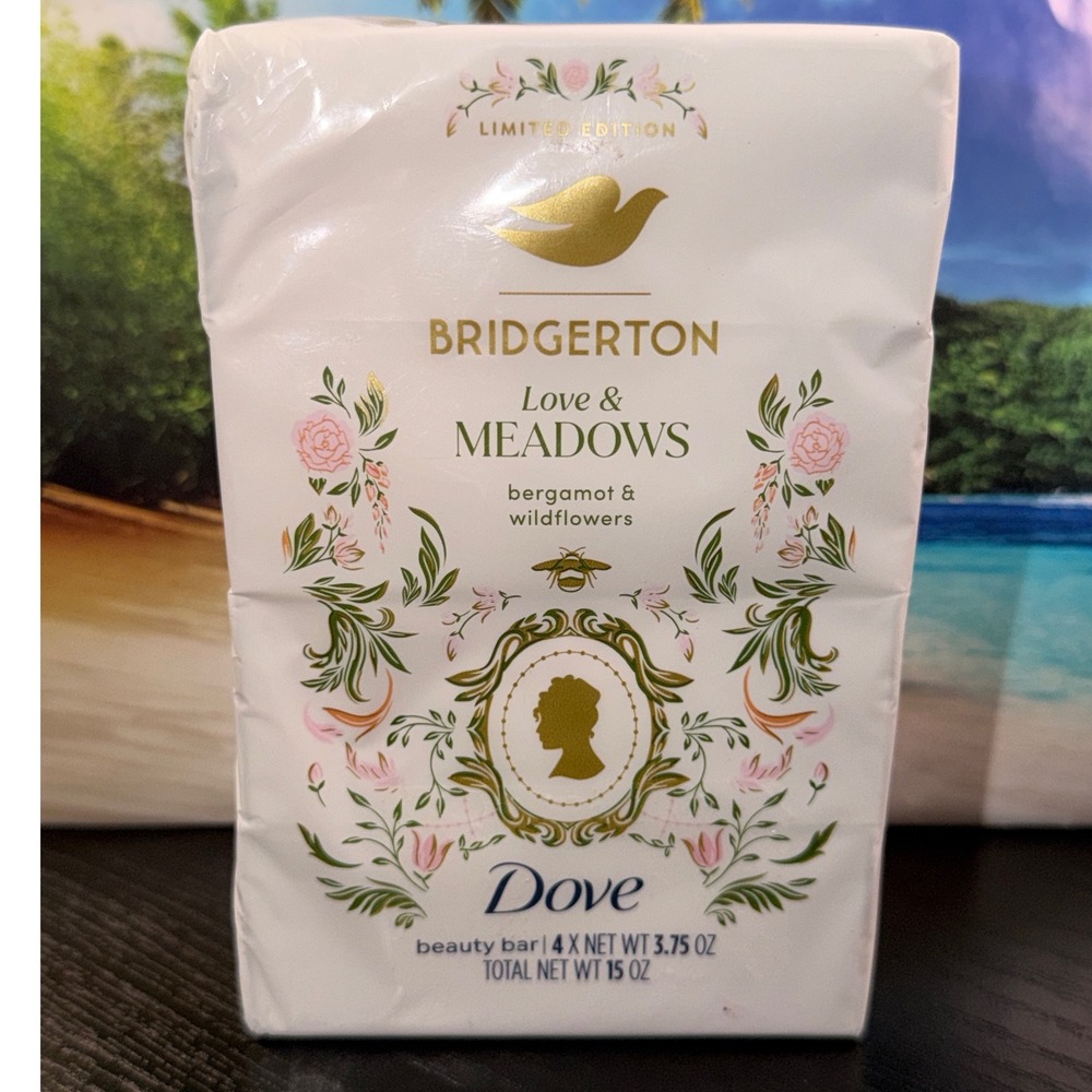 Dove Bridgerton Limited Edition Love & Meadows Beauty Bar 4 Pack 15oz Bergamot